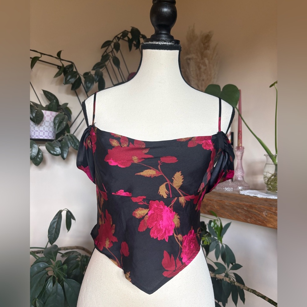 Free People | Cassandra Floral Print Off-the-Shoulder Blouse - Picture 4 of 11